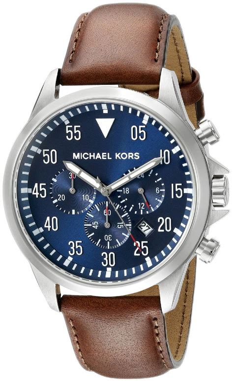 michael kors uhr blau silber|michael kors men's blue.